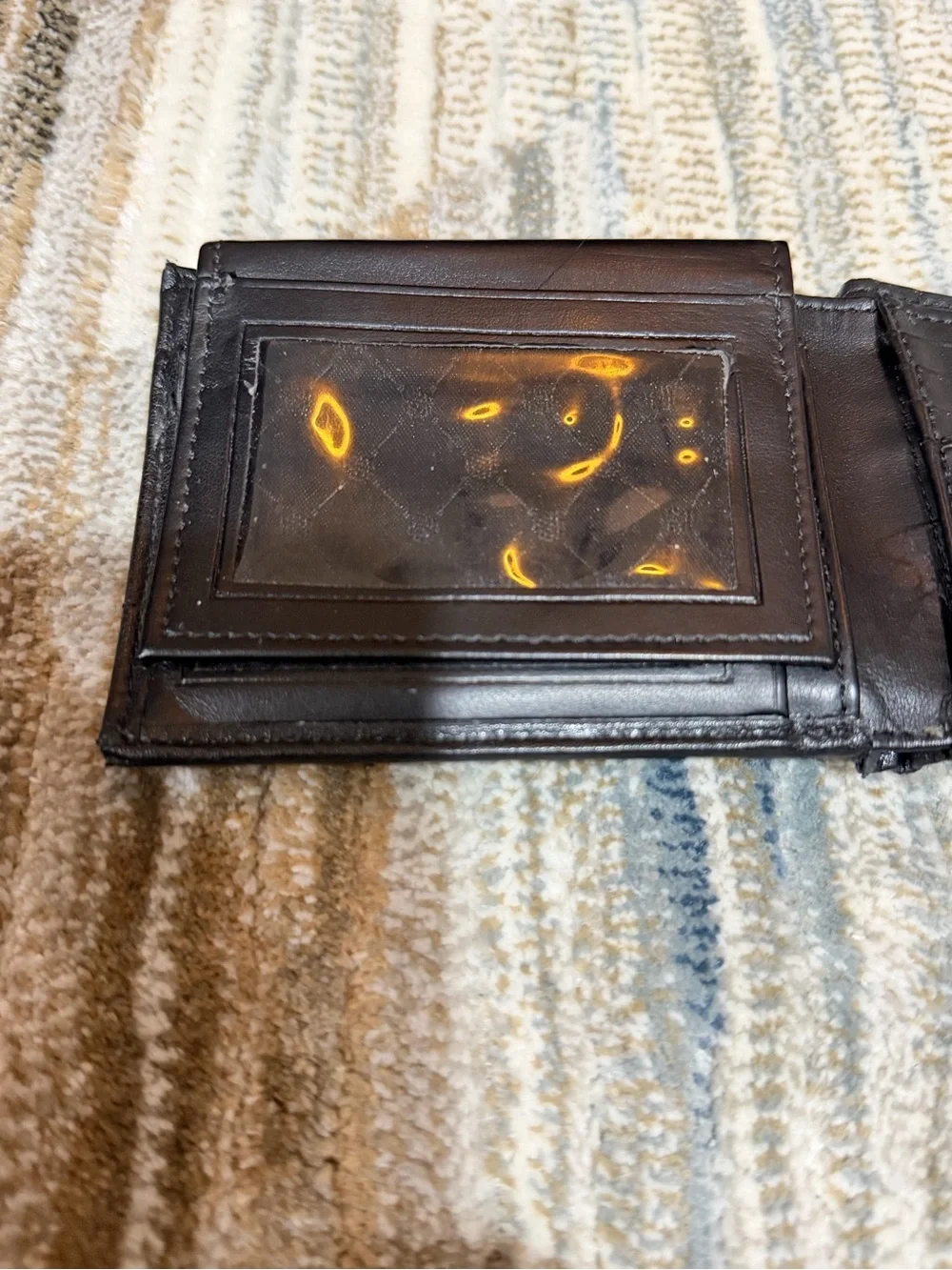 Perry Ellis Black Leather Bi-Fold Wallet with Subtle Logo